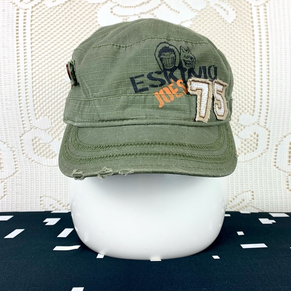 ESKIMO JOE’S  Military-Style Distressed Hat Cap